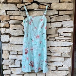 Anne Taylor blue linen dress